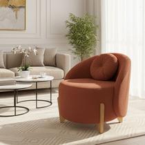 Poltrona Orgânica Curva Amsterdã Boucle Terracota - Montanari's Decor