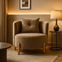 Poltrona Orgânica Curva Luna Veludo Cappuccino - Montanaris Decor Poltrona Orgânica Curva Luna Veludo Cappuccino - Montanaris Decor