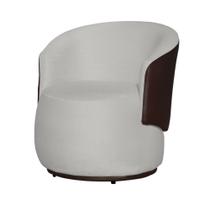 Poltrona Orgânica Decorativa Beatriz Suede Composê material sintético Marrom Base Fixa