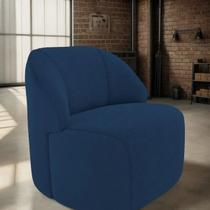 Poltrona Organica Decorativa Eloa Boucle Azul