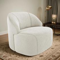 Poltrona Organica Decorativa Eloa Boucle Bege