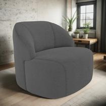 Poltrona Organica Decorativa Eloa Boucle Cinza - Londrilar