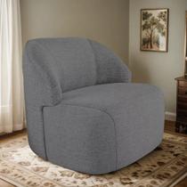 Poltrona Organica Decorativa Eloa Linho Cinza - Londrilar