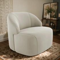 Poltrona Organica Decorativa Eloa Veludo Bege - Londrilar