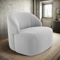 Poltrona Organica Decorativa Eloa Veludo Prata - Londrilar