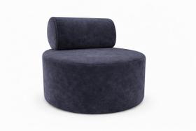 Poltrona Orgânica Decorativa Flora Sofisticada Para Sala E Recepção Suede Cinza Escuro Eli Móveis e Decoração