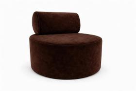 Poltrona Orgânica Decorativa Flora Sofisticada Para Sala E Recepção Suede Marrom Do Lar Móveis e Decoração