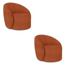 Poltrona Orgânica Giratória Kit 2 Lua Bouclê Terra D03 - D'rossi Poltrona Orgânica Giratória Kit 2 Lua Bouclê Terra D03 - D'rossi