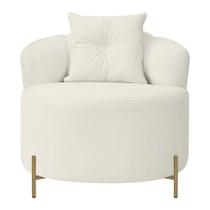 Poltrona Orgânica Grecia Redonda Pés Em Metal Bouclê Bege Poltrona Orgânica Grecia Redonda Pés Em Metal Bouclê Bege