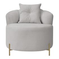 Poltrona Orgânica Grecia Redonda Pés Em Metal Bouclê Cinza Poltrona Orgânica Grecia Redonda Pés Em Metal Bouclê Cinza