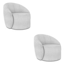 Poltrona Orgânica Kit 2 Lua Bouclê Cinza D03 - D'rossi Poltrona Orgânica Kit 2 Lua Bouclê Cinza D03 - D'rossi