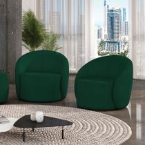 Poltrona Orgânica Kit 2 Lua Bouclê Verde D03 - D'Rossi