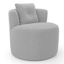 Poltrona Orgânica Living Bob com 01 Almofada Bouclê Cinza Claro - Desk Design Poltrona Orgânica Living Bob com 01 Almofada Bouclê Cinza Claro - Desk Design