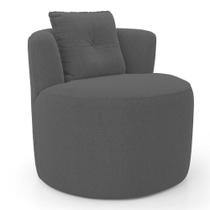 Poltrona Orgânica Living Bob Com 01 Almofada Bouclê Cinza Escuro - Abmaza Poltrona Orgânica Living Bob Com 01 Almofada Bouclê Cinza Escuro - Abmaza