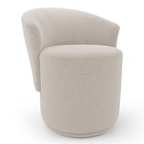 Poltrona Orgânica Living Mavi Fixa Bouclê Bege - Desk Design