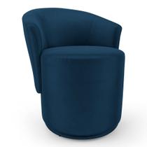 Poltrona Orgânica Living Mavi Fixa Veludo Azul Marinho - Desk Design