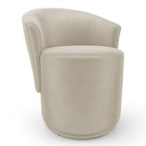 Poltrona Orgânica Living Mavi Fixa Veludo Bege Claro - Desk Design