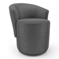 Poltrona Orgânica Living Mavi Fixa Veludo Cinza Escuro - Desk Design