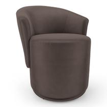 Poltrona Orgânica Living Mavi Fixa Veludo Marrom - Desk Design