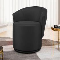 Poltrona Orgânica Living Mavi Fixa Veludo Preto - Abmaza