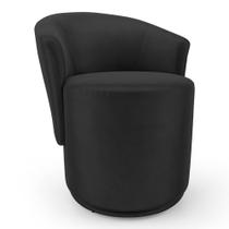 Poltrona Orgânica Living Mavi Fixa Veludo Preto - Desk Design