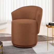 Poltrona Orgânica Living Mavi Fixa Veludo Terracota - Abmaza