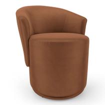 Poltrona Orgânica Living Mavi Fixa Veludo Terracota - Desk Design