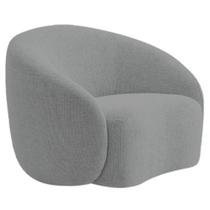 Poltrona Orgânica Luxo Recepção Amore Bouclé Cinza - Amarena Móveis