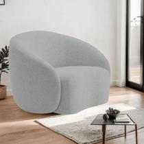 Poltrona Orgânica Luxo Recepção Sala de Estar e TV Amore Bouclé Cinza- MABE MAGAZINE Poltrona Orgânica Luxo Recepção Sala de Estar e TV Amore Bouclé Cinza- MABE MAGAZINE