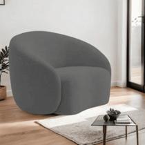 Poltrona Orgânica Luxo Recepção Sala de Estar e TV Amore Linho Cinza Escuro- MABE MAGAZINE Poltrona Orgânica Luxo Recepção Sala de Estar e TV Amore Linho Cinza Escuro- MABE MAGAZINE