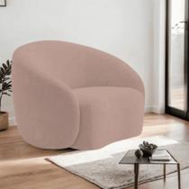 Poltrona Orgânica Luxo Recepção Sala de Estar e TV Amore Linho Rose- MABE MAGAZINE