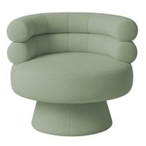 Poltrona Orgânica Mabel Base Fixa Bouclé Verde Claro - Nexta Casa Poltrona Orgânica Mabel Base Fixa Bouclé Verde Claro - Nexta Casa