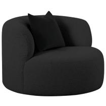 Poltrona Orgânica Maitê Luxo Sala Recepção Decorativa Linho Preto Poltrona Orgânica Maitê Luxo Sala Recepção Decorativa Linho Preto