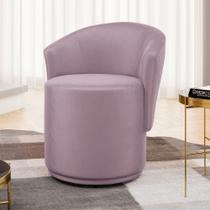 Poltrona Orgânica Mavi Fixa Veludo com Espuma D23 Rosé Abmaza