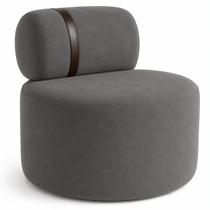 Poltrona Orgânica para Sala de Estar Moderna Suede Cor:Suede Azul