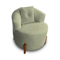 Poltrona Orgânica Pé de Madeira para Sala Confortável e Reforçada Bouclé Poltrona Orgânica Pé de Madeira para Sala Confortável e Reforçada Bouclé
