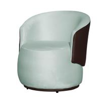 Poltrona Organica Recepção Para Sala Aisha Corano Marrom E Veludo Acqua - INCASA DECOR