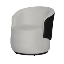 Poltrona Organica Recepção Para Sala Aisha Corano Preto E Suede Branco - INCASA DECOR Poltrona Organica Recepção Para Sala Aisha Corano Preto E Suede Branco - INCASA DECOR