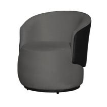 Poltrona Organica Recepção Para Sala Aisha Corano Preto E Suede Cinza - INCASA DECOR Poltrona Organica Recepção Para Sala Aisha Corano Preto E Suede Cinza - INCASA DECOR