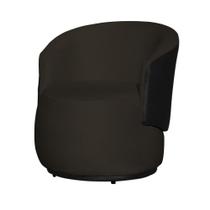 Poltrona Organica Recepção Para Sala Aisha Corano Preto E Suede Marrom - INCASA DECOR Poltrona Organica Recepção Para Sala Aisha Corano Preto E Suede Marrom - INCASA DECOR