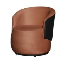 Poltrona Organica Recepção Para Sala Aisha Corano Preto E Veludo Terracota - INCASA DECOR Poltrona Organica Recepção Para Sala Aisha Corano Preto E Veludo Terracota - INCASA DECOR