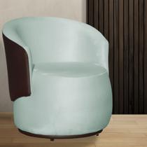 Poltrona Orgânica Veludo Acqua Com Composê Marrom - Belliv Decor