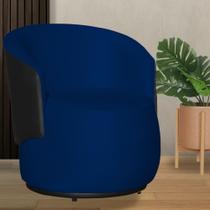 Poltrona Orgânica Veludo Azul Marinho Com Composê Preto - Belliv Decor Poltrona Orgânica Veludo Azul Marinho Com Composê Preto - Belliv Decor