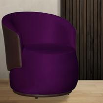 Poltrona Orgânica Veludo Roxo Com Composê Marrom - Belliv Decor Poltrona Orgânica Veludo Roxo Com Composê Marrom - Belliv Decor