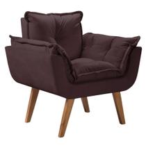 Poltrona Orion 01 lugar Base Palito Marrom