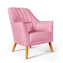 Poltrona Orion Bordada Para Sala de Estar Sued Rosê Aradecor