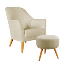 Poltrona Orion com Puff Solar Suede Bege Aradecor Poltrona Orion com Puff Solar Suede Bege Aradecor