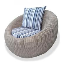 Poltrona Oslo Corda Náutica - Tecido Illimani Azul