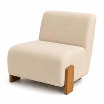 Poltrona Oslo Minimalista Estofada Linho Bege Premium Poltrona Oslo Minimalista Estofada Linho Bege Premium