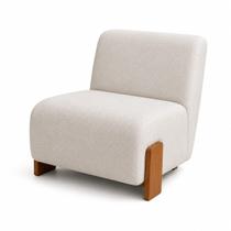 Poltrona Oslo Minimalista Estofada Linho Off Premium Poltrona Oslo Minimalista Estofada Linho Off Premium